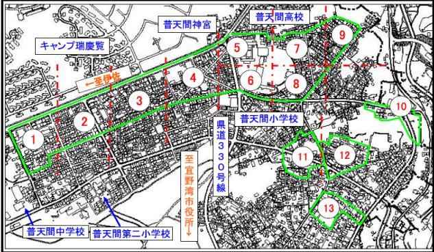 対象地区の地図