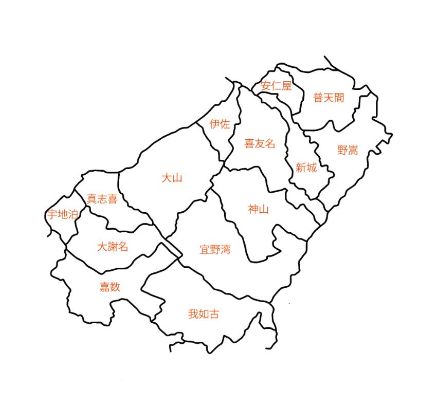 旧14集落地図