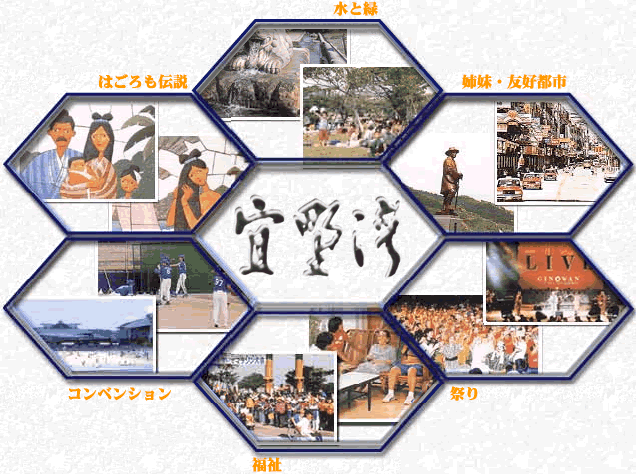 宜野湾、はごろも伝説、水と緑、姉妹・友好都市、コンベンション、福祉、祭り