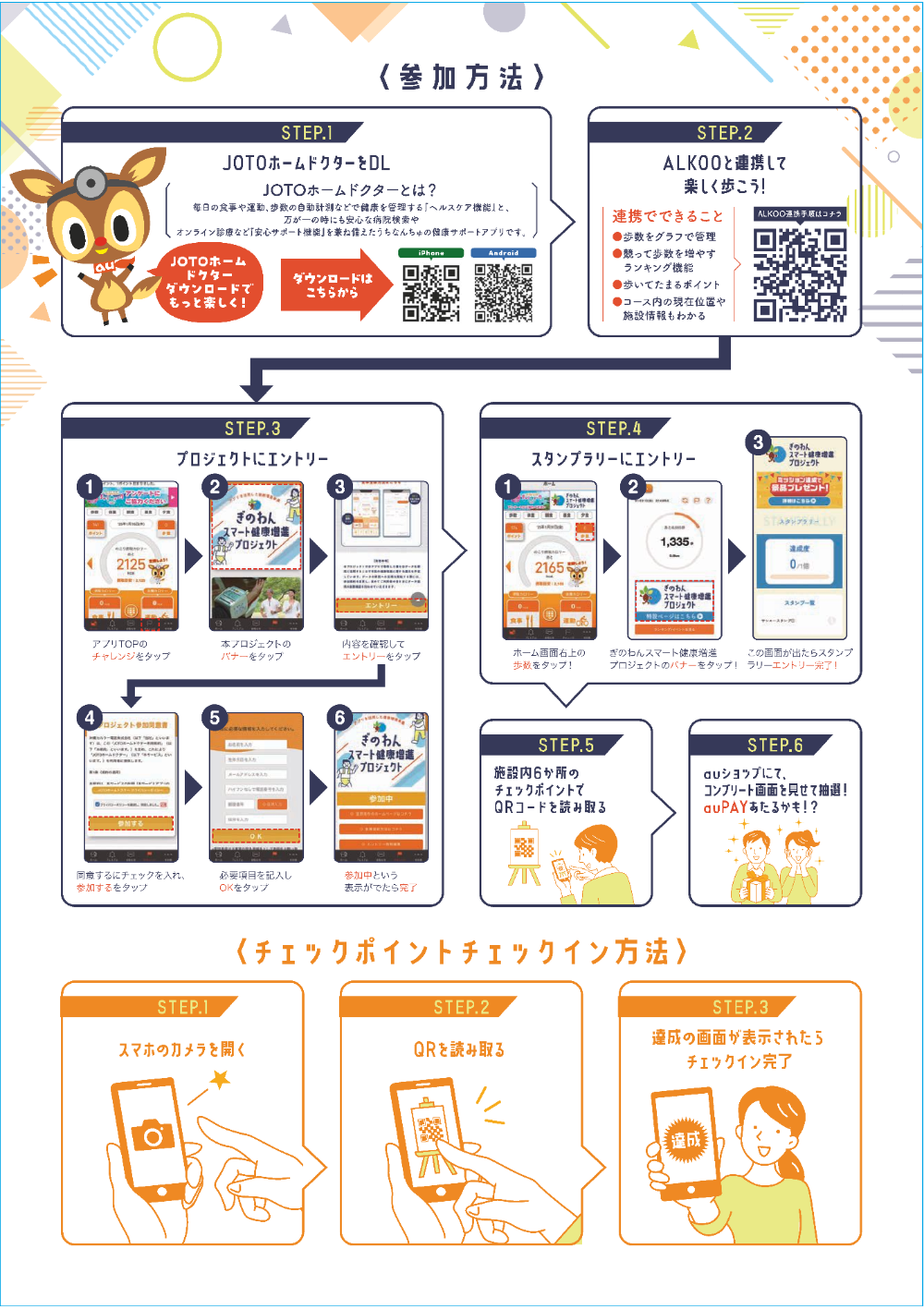 宜野湾スマート健康増進プロジェクトウォーキングスタンプラリーinサンエー宜野湾コンベンションシティチラシ裏