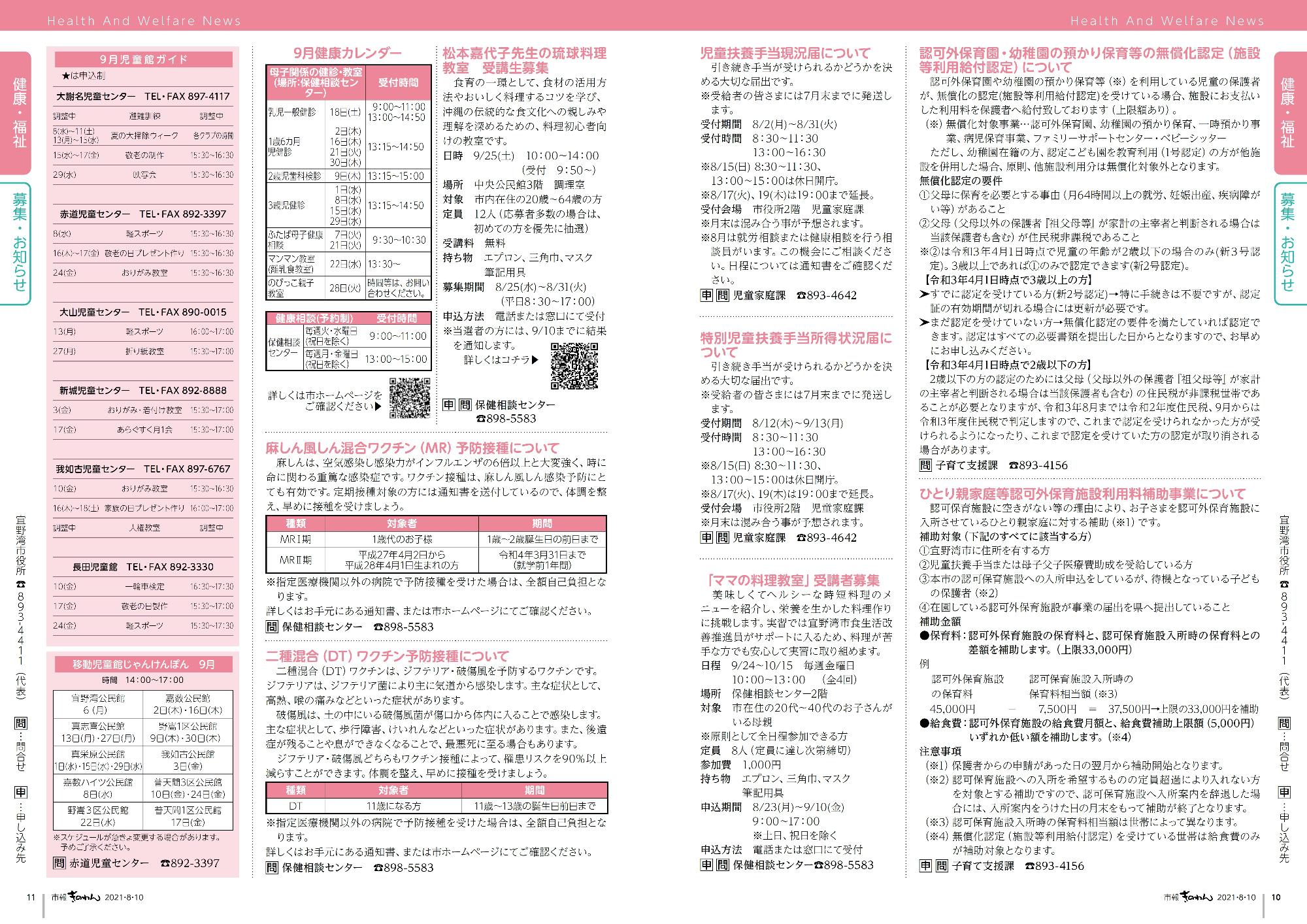 健康福祉だより　10～11ページ