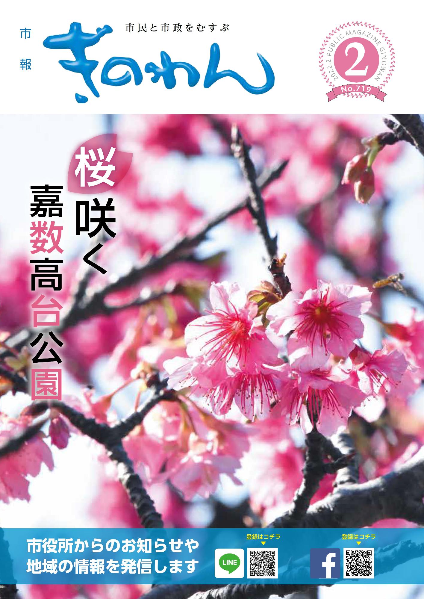 表紙　嘉数高台公園に咲く桜の花