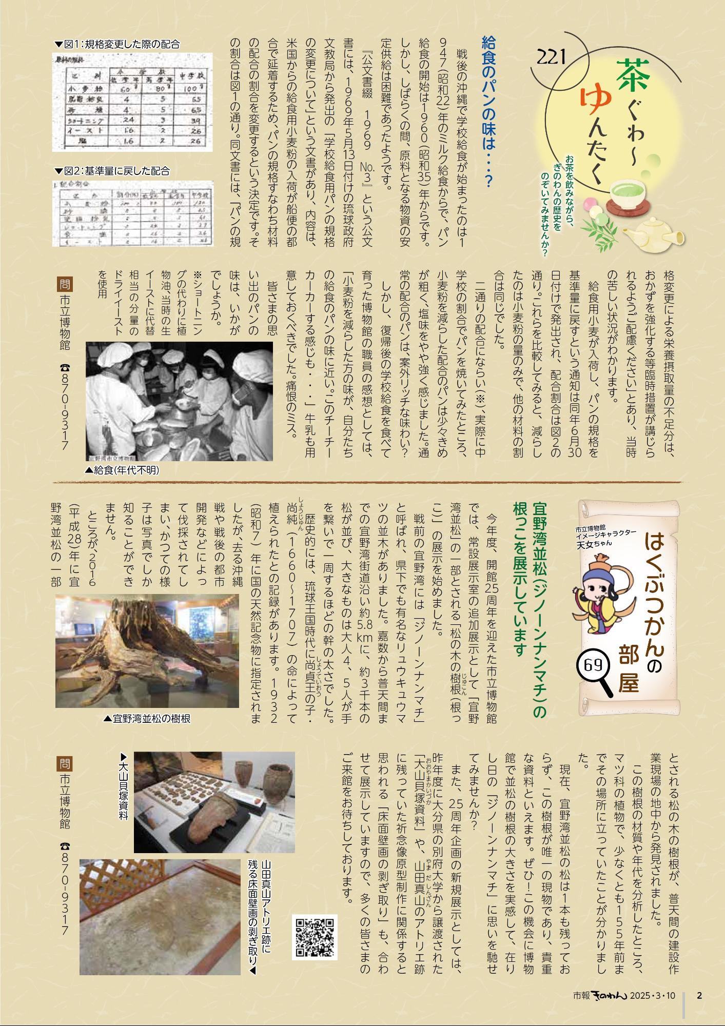 2ぺーじめ　・ちゃぐゎ～ゆんたく　・はくぶつかんのへや