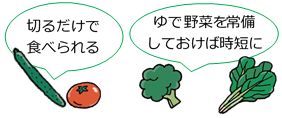 手軽にとれる野菜を常備する