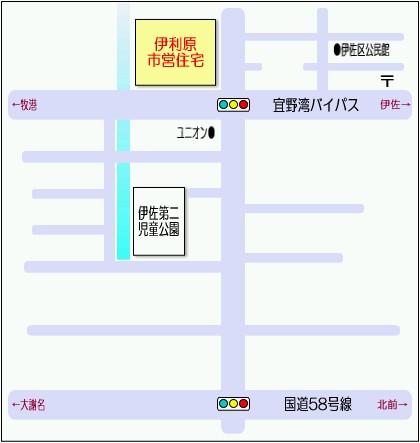 伊利原市営住宅の地図