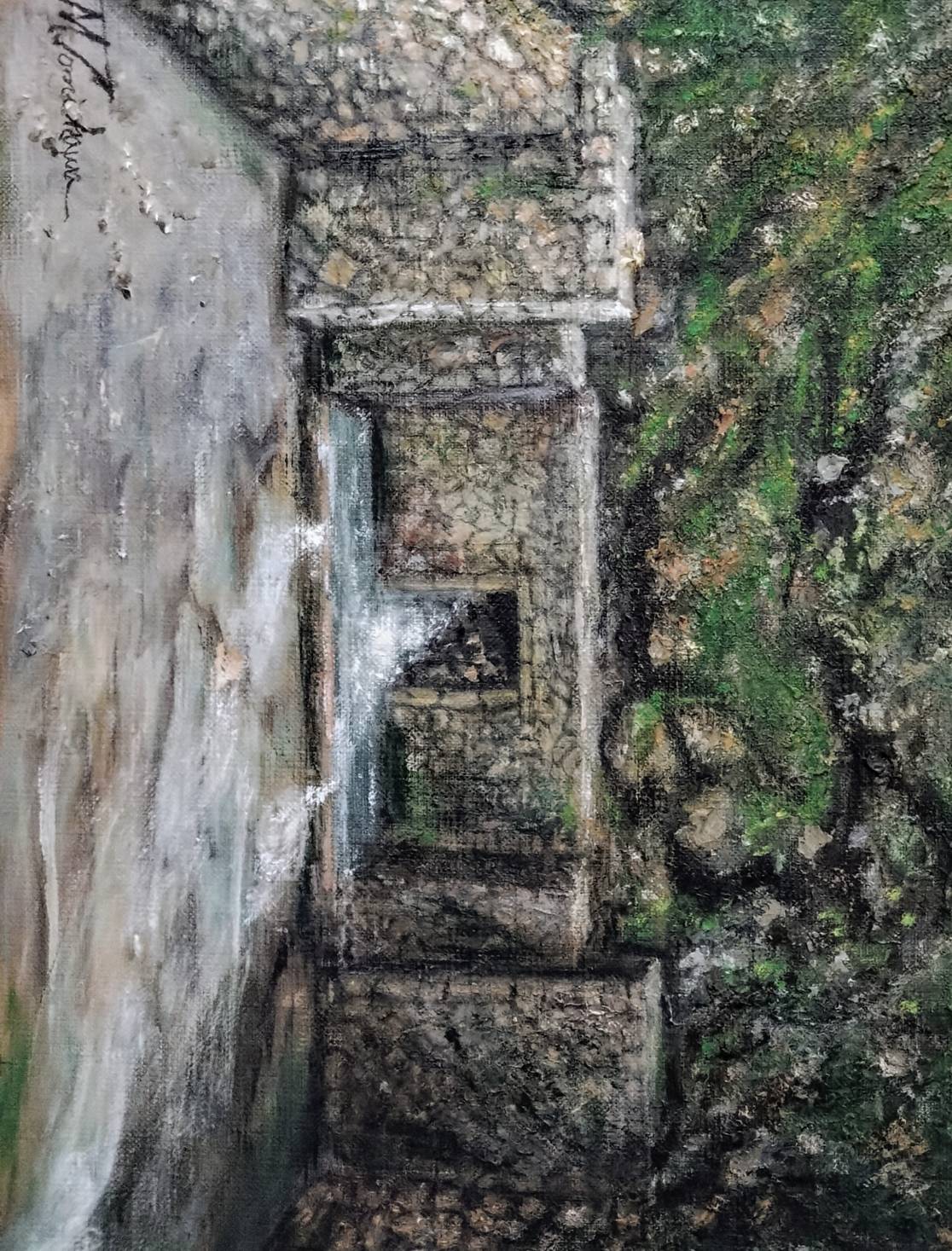 "Kamiyama Kushinuka Spring" (Painting by Morimitsu Tomikawa)