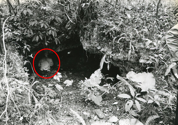 This is the scale of the cave with a person inside for comparison (Buried in the Earth, 1989)