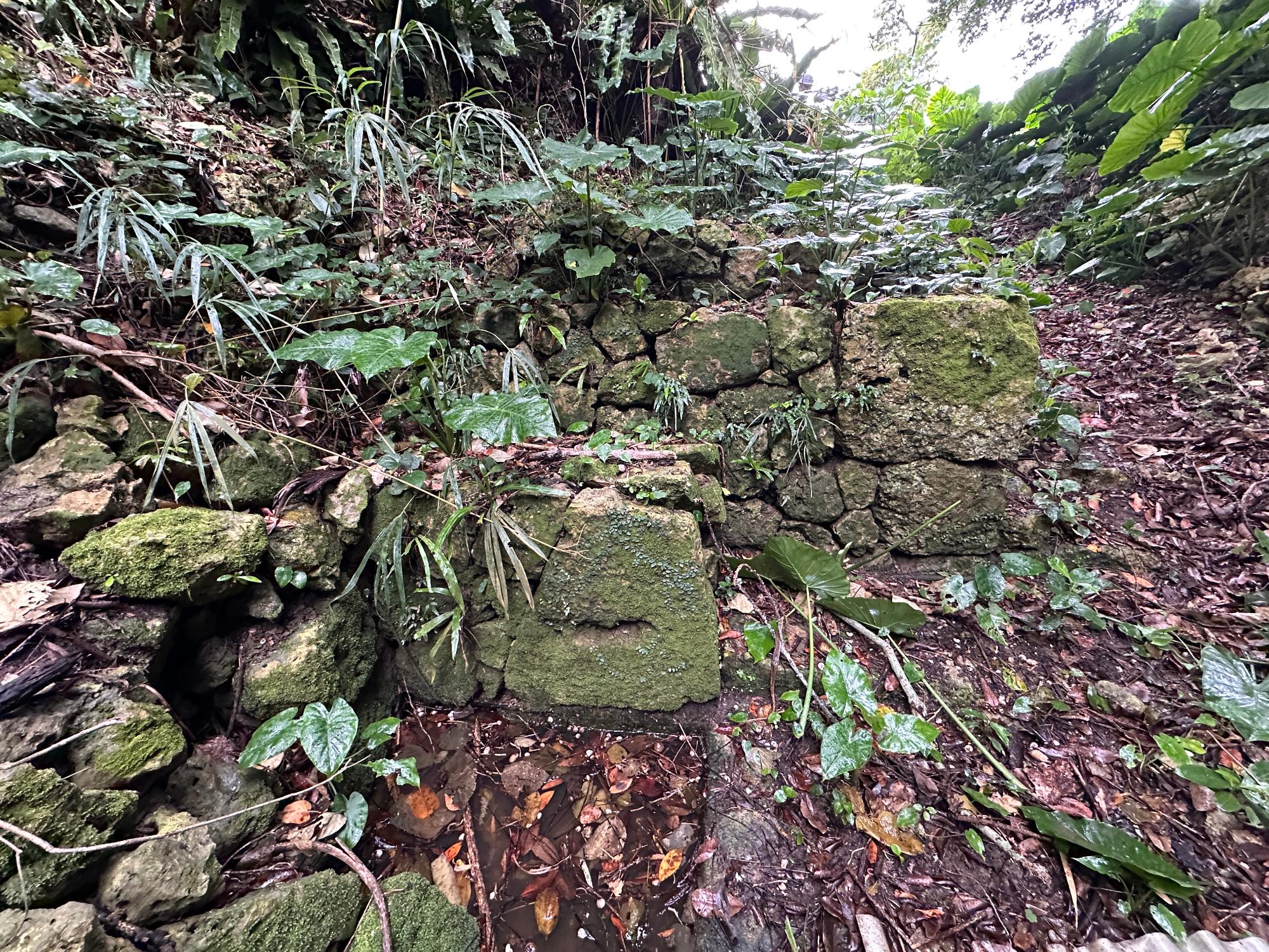 Stacked stones on the right side