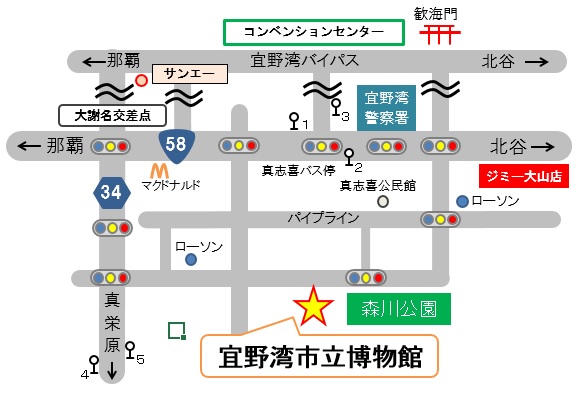 宜野湾市立博物館の地図