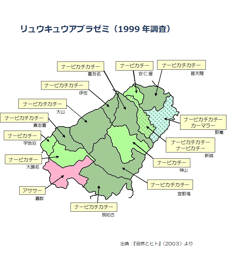 リュウキュウアブラゼミ（1999年調査）