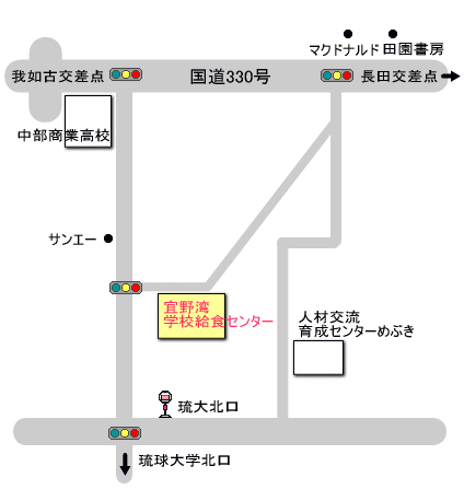 宜野湾学校給食センターの地図