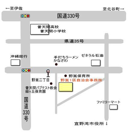 野嵩1区自治会事務所の地図