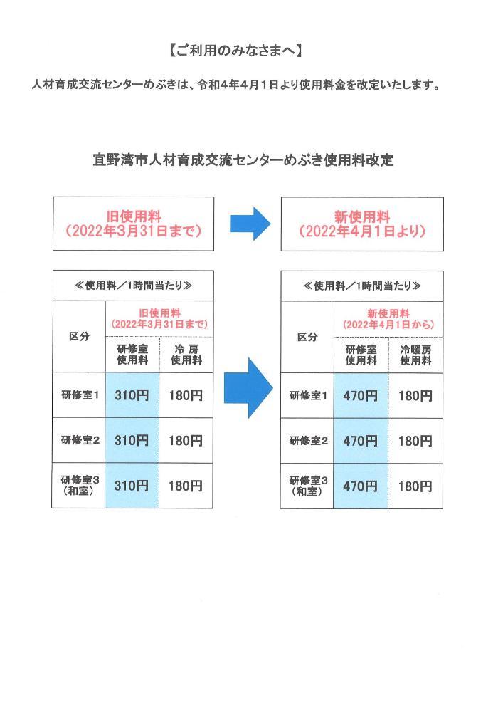 新めぶき料金表